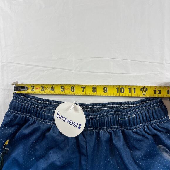 Bravest Studios Mesh Shorts Statue of Liberty Graphic Blue Orange Men’s XL - Picture 3 of 6